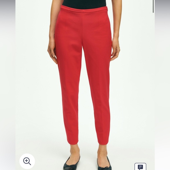 Brooks Brothers Side-Zip Stretch Cotton Pant Maroon - Picture 2 of 14